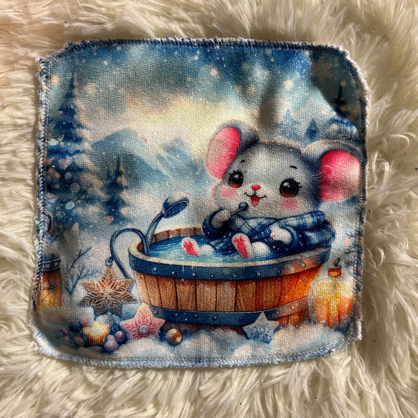 Débarbouillette souris hivers