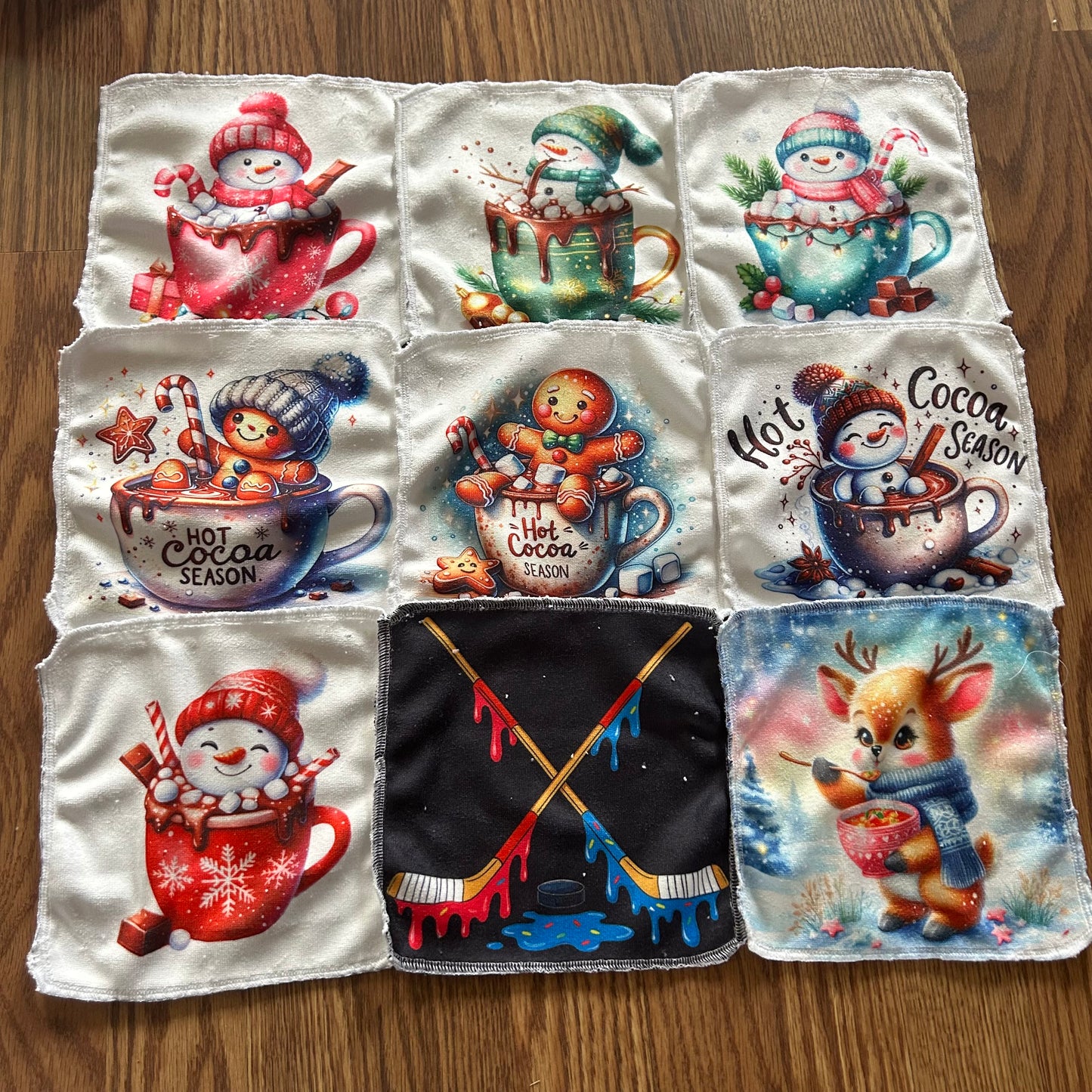 Débarbouillette chocolat chaud noel