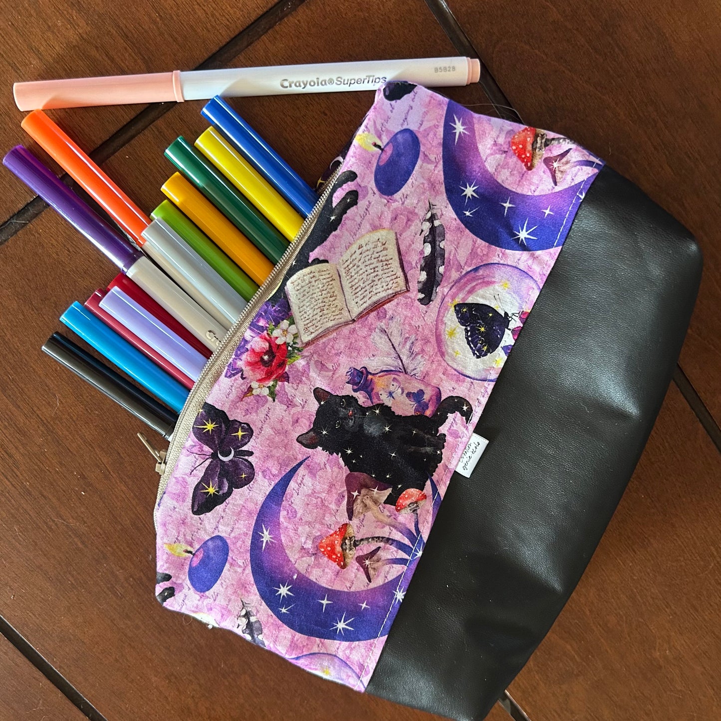 Trousse de crayon / maquillage chat sorciere Halloween