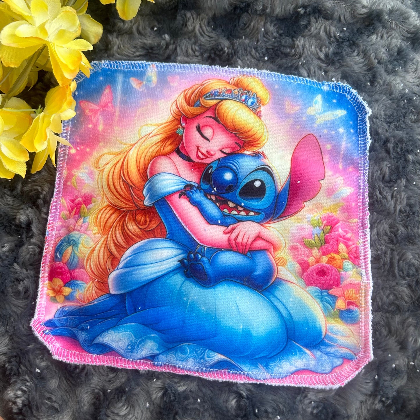 Débarbouillette princesse extraterrestre bleu