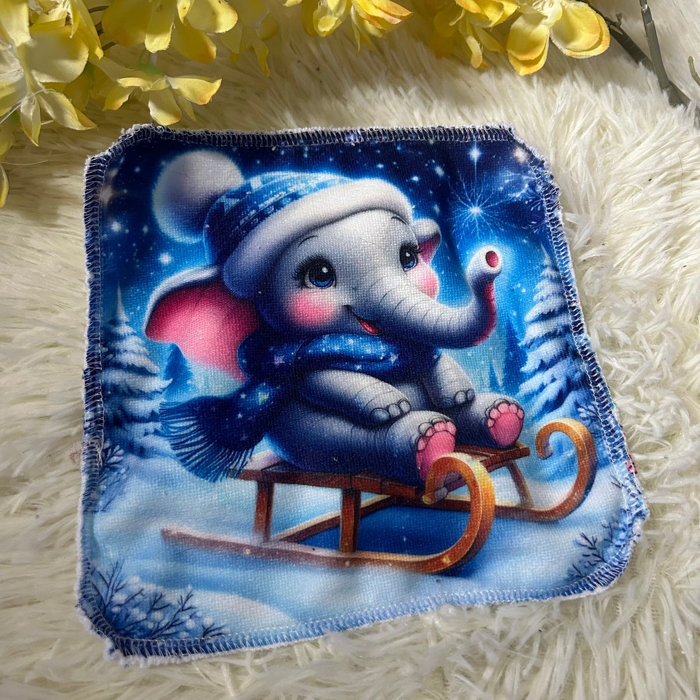 Débarbouillette elephant hivers