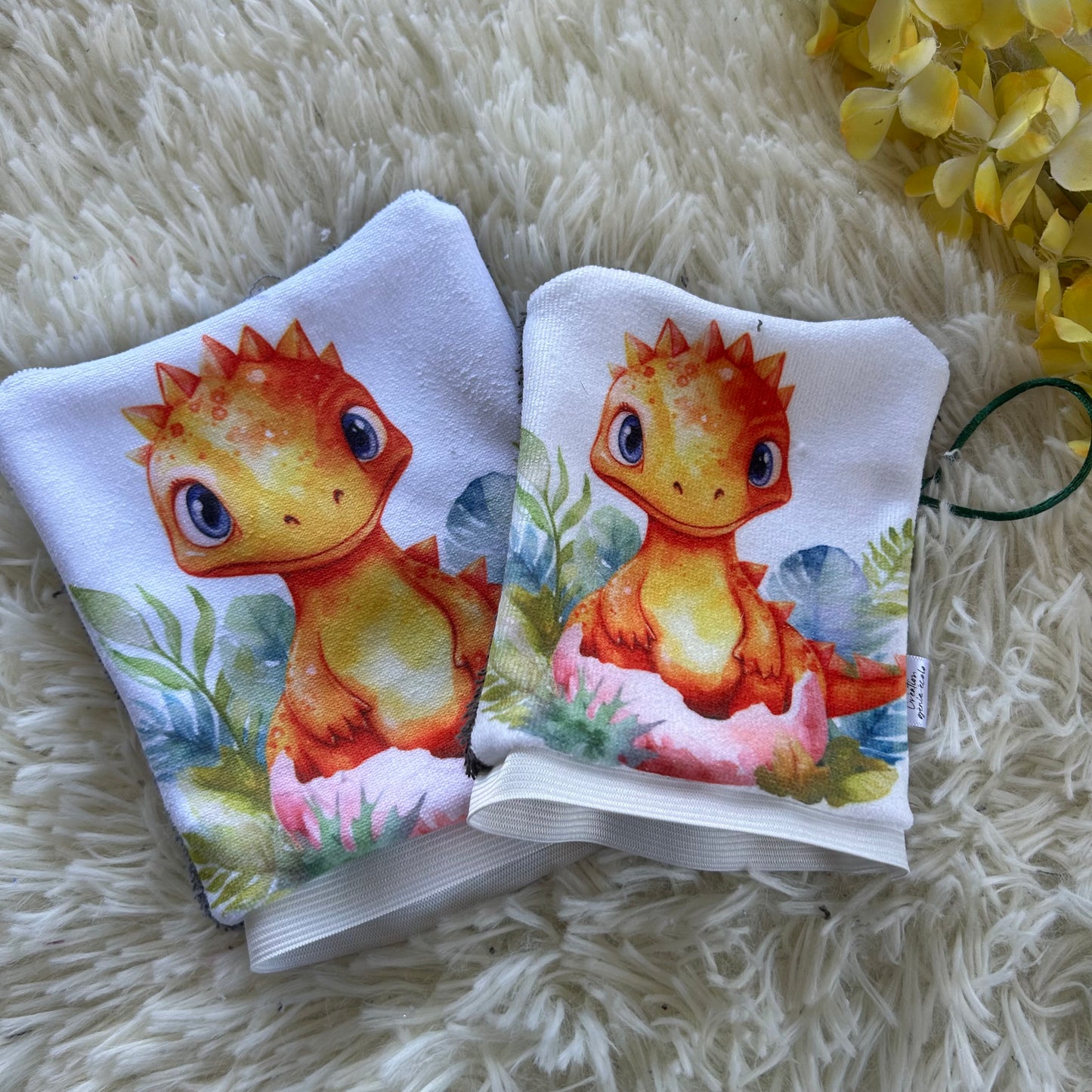 Mitaine de bain dino