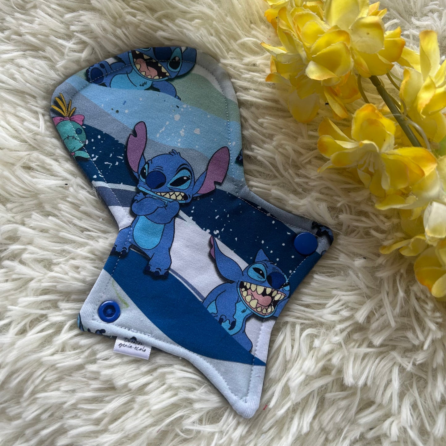 Serviette hygiénique 8“ Protege dessous personnage bleu