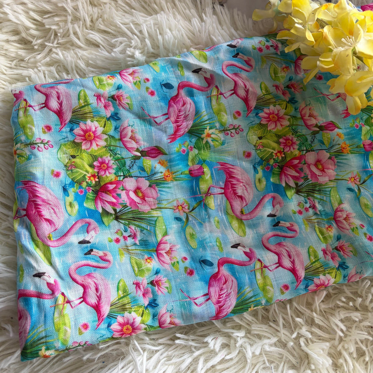 Mousseline de bambou flamant rose