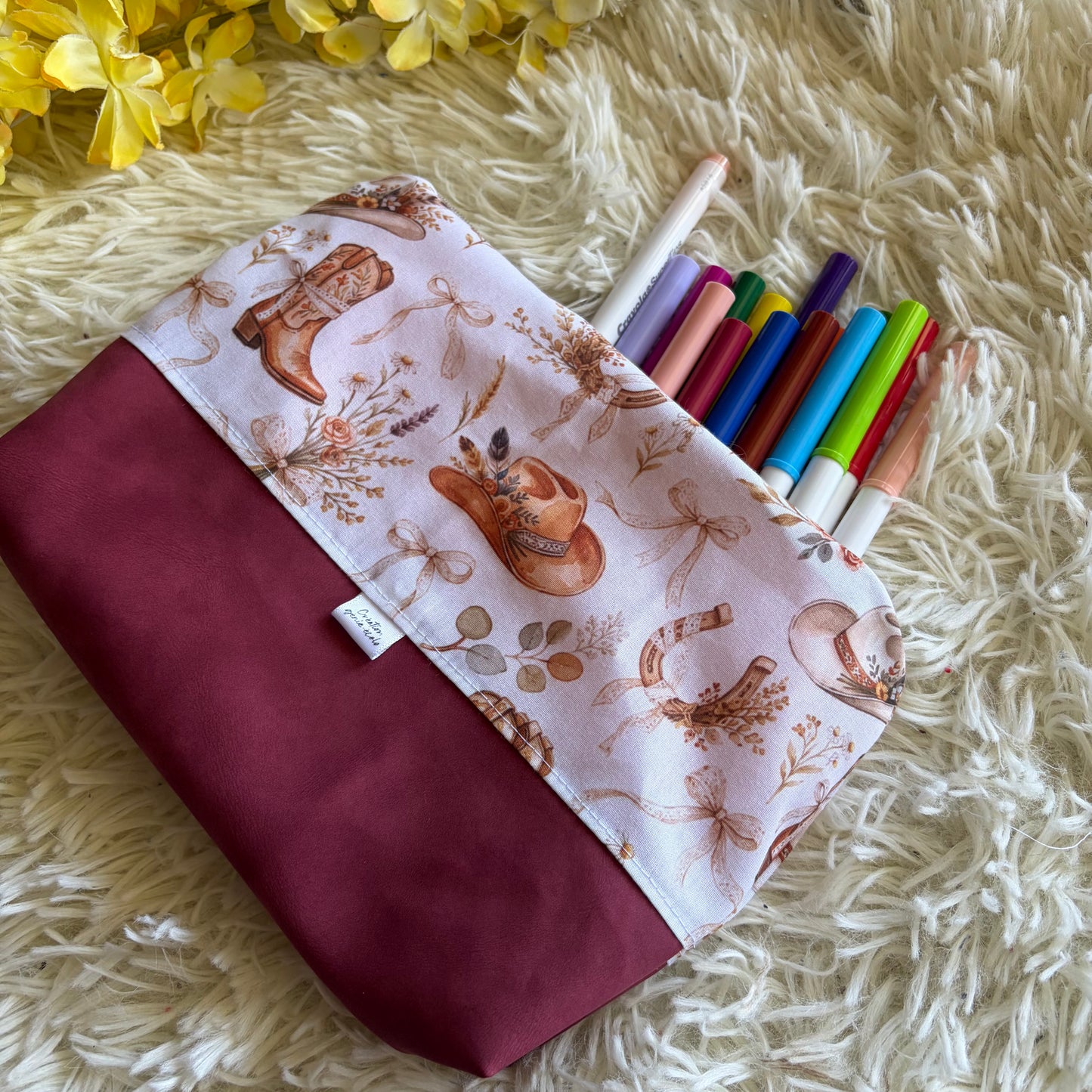 Trousse de crayon / maquillage cowboy