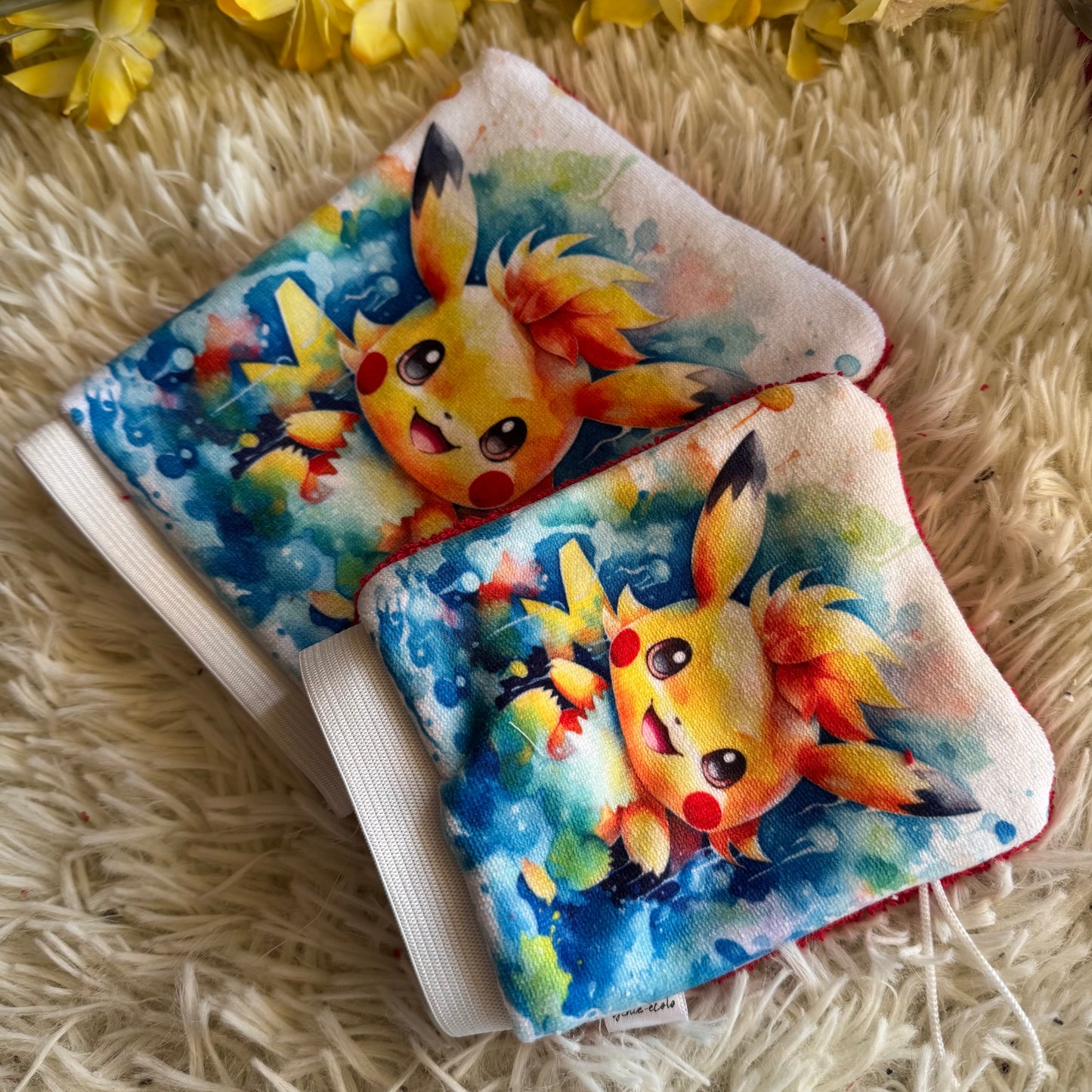 Mitaine de bain monstre poke jaune