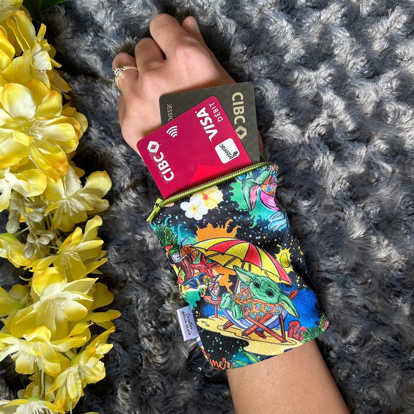 Portefeuille de poignet extraterrestre vert