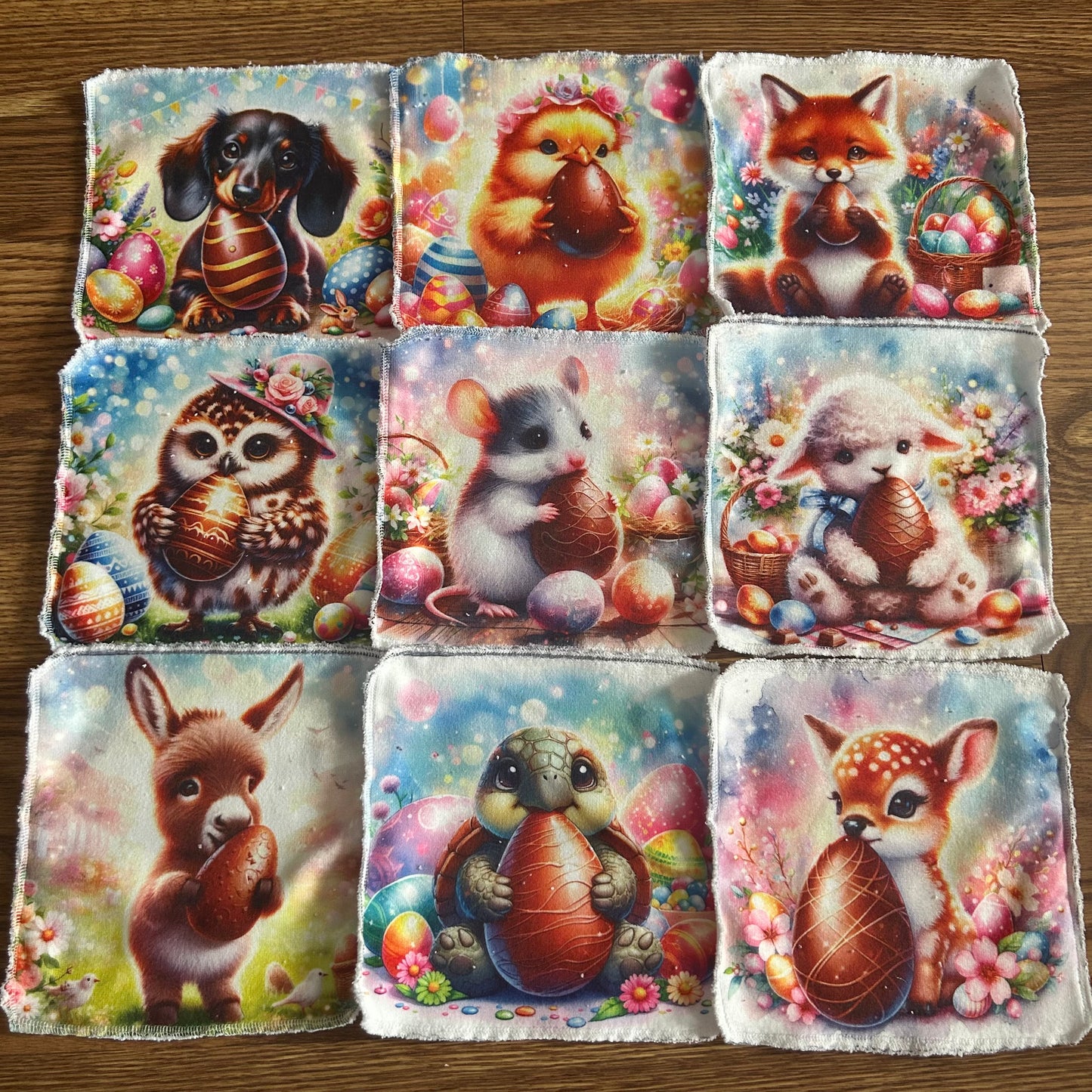 Débarbouillette animaux Pâques