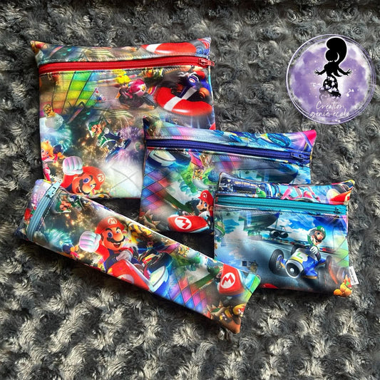 Kit sac à sandwich/collation/ustencile jeux video mario