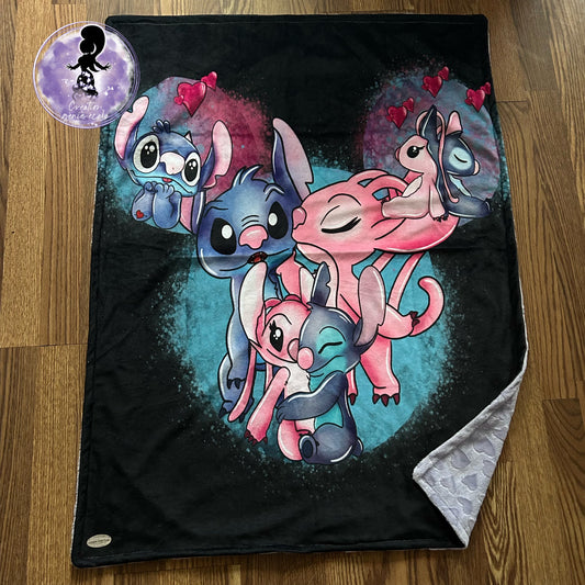 Doudou 30x40 extraterrestre bleu amour