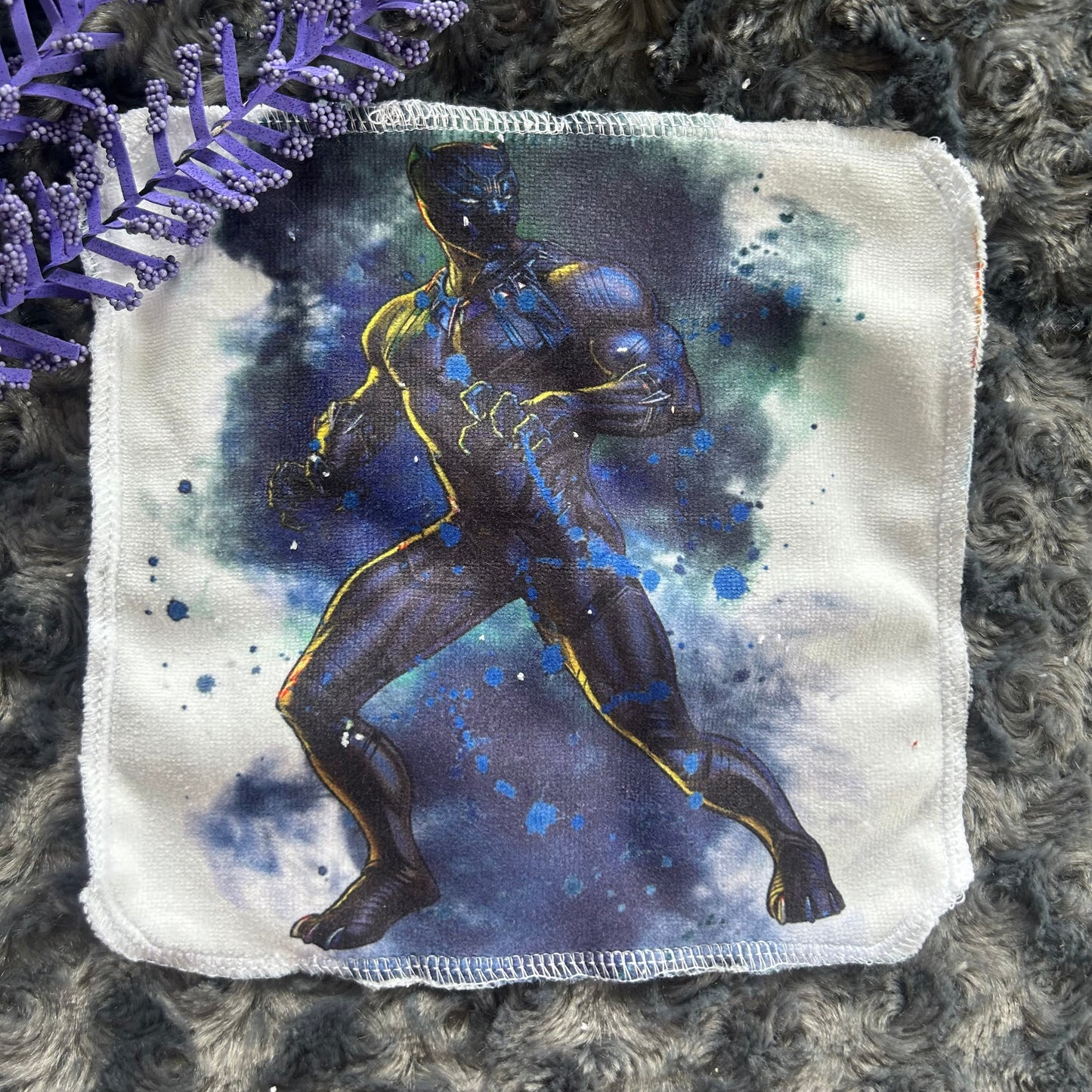 Débarbouillette chat super héros