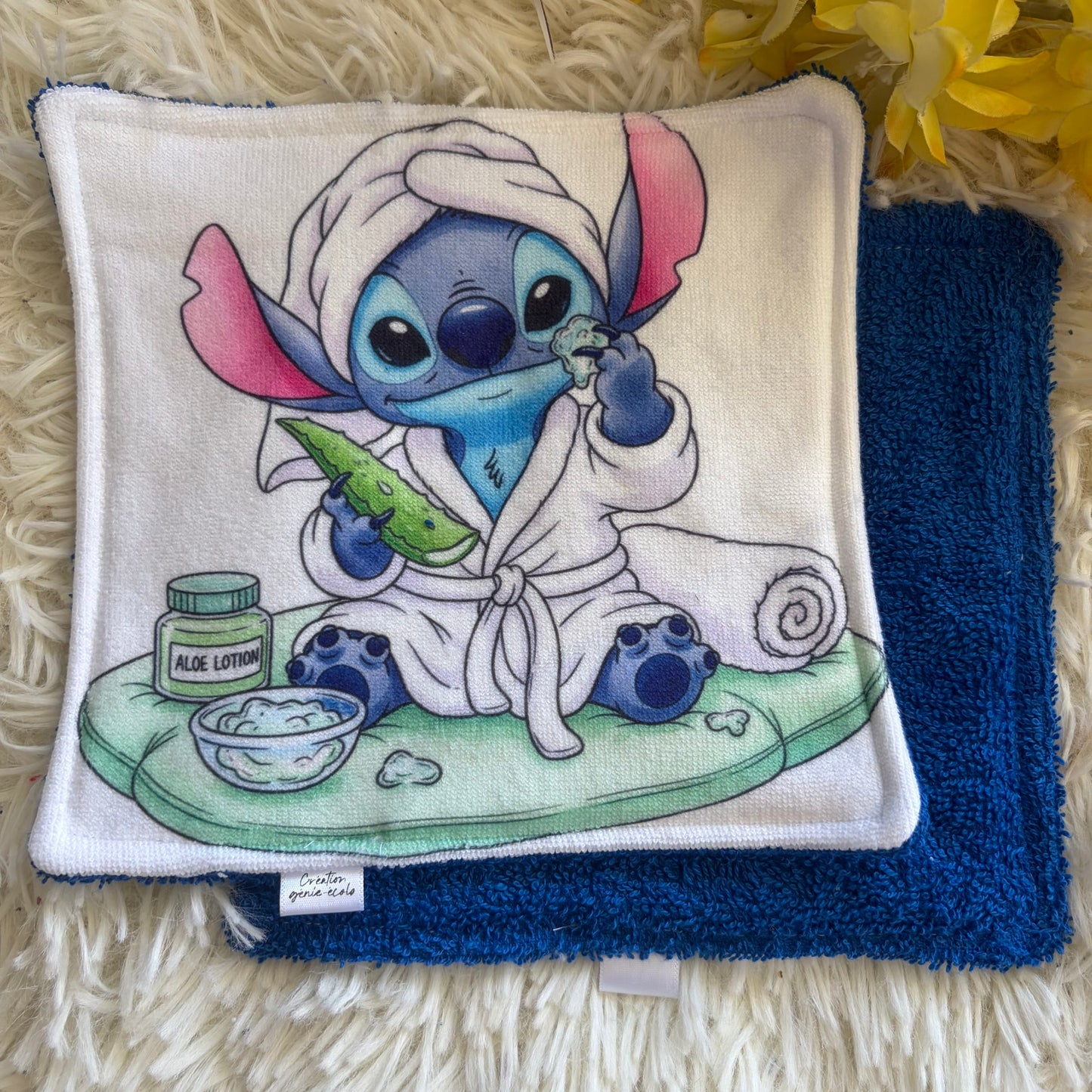 Débarbouillette premium extraterrestre bleu spa