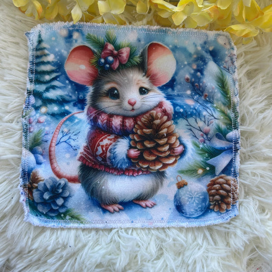 Débarbouillette souris hivers