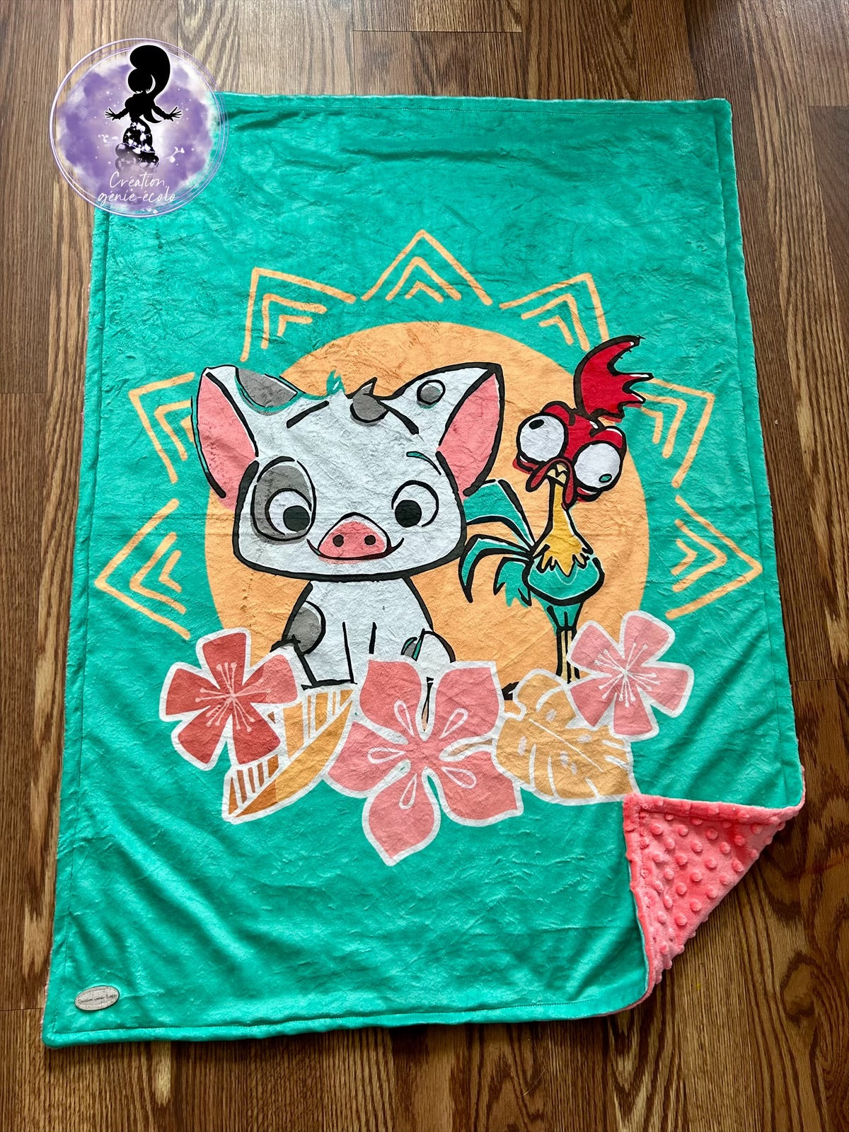 Doudou 30x40 cochon et coq princesse