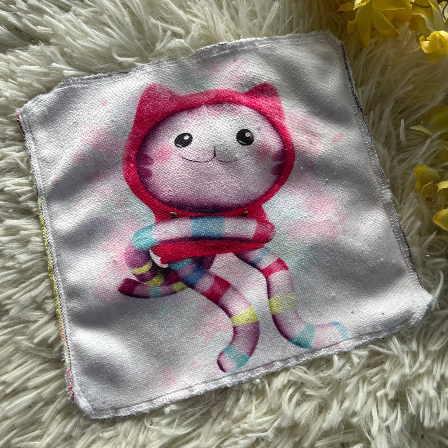 Débarbouillette personnage  chat / lion