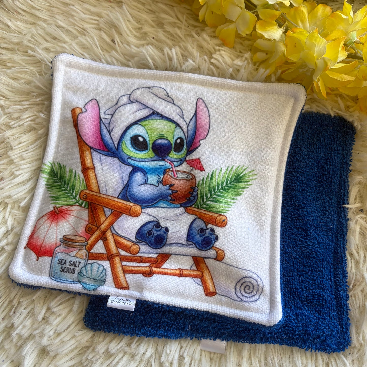 Débarbouillette premium extraterrestre bleu spa