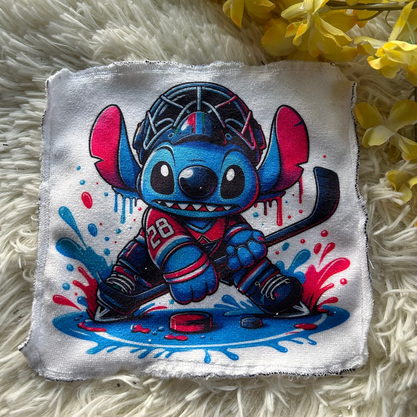 Débarbouillette personnage  extraterrestre bleu
