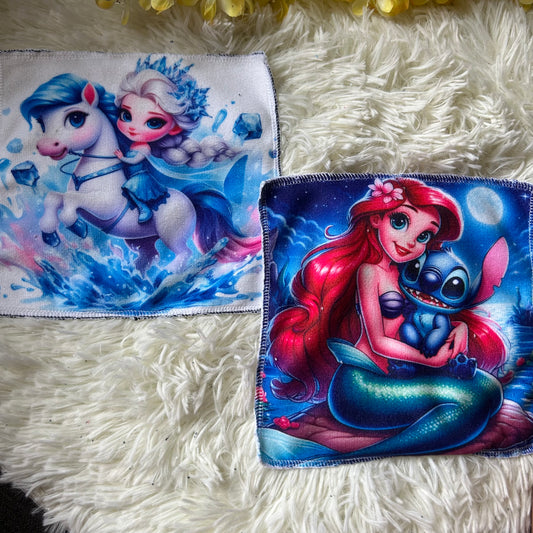 Débarbouillette personnage bleu princesse