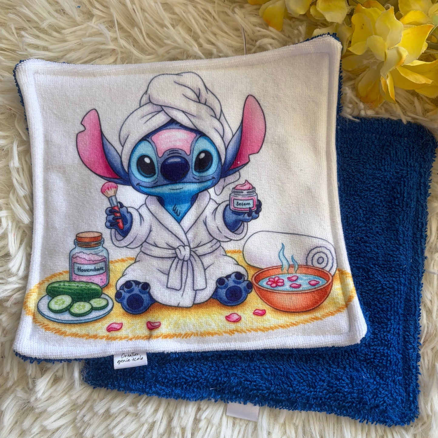 Débarbouillette premium extraterrestre bleu spa