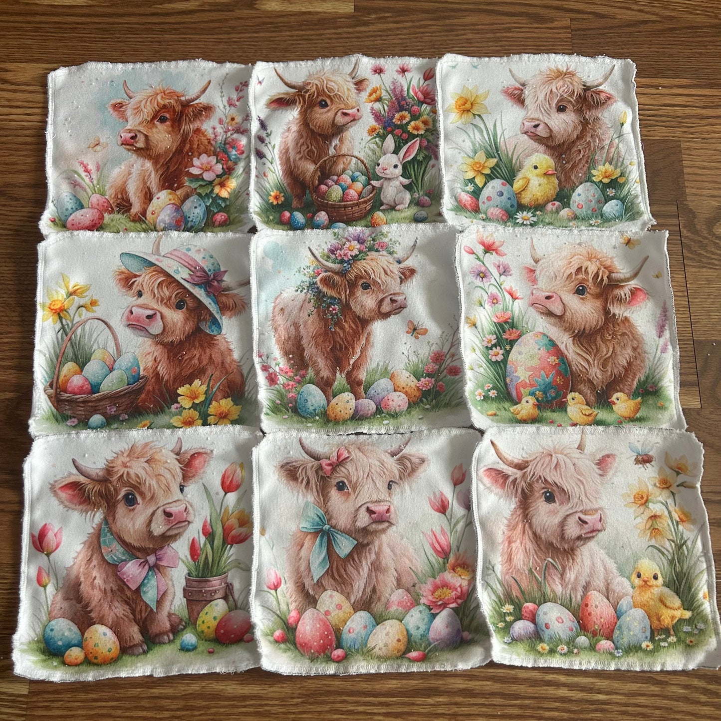 Débarbouillette vache Pâques