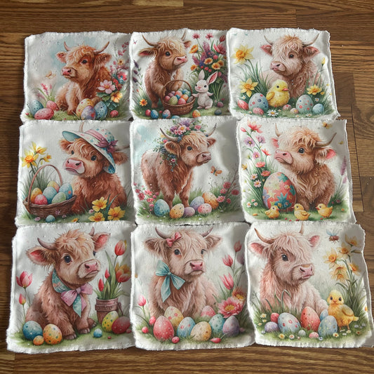 Débarbouillette vache Pâques