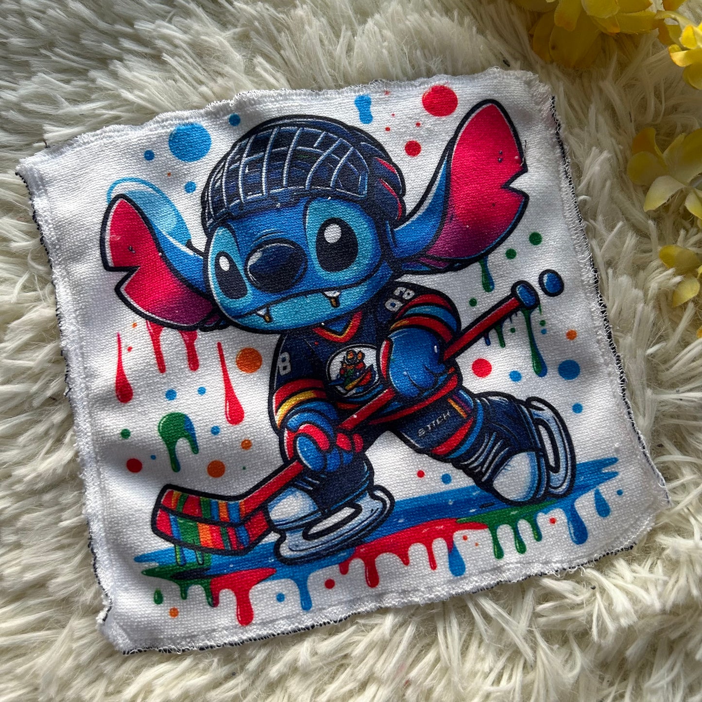 Débarbouillette personnage  extraterrestre bleu