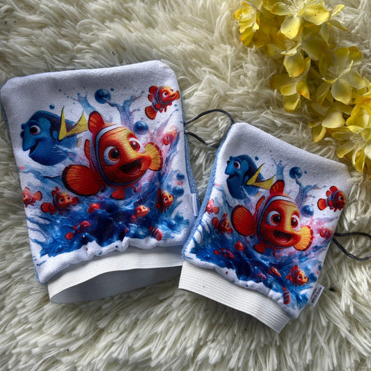 Mitaine de bain poisson