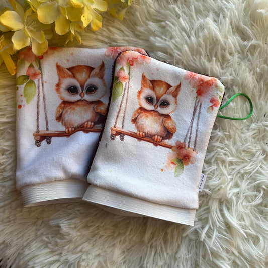 Mitaine de bain hibou