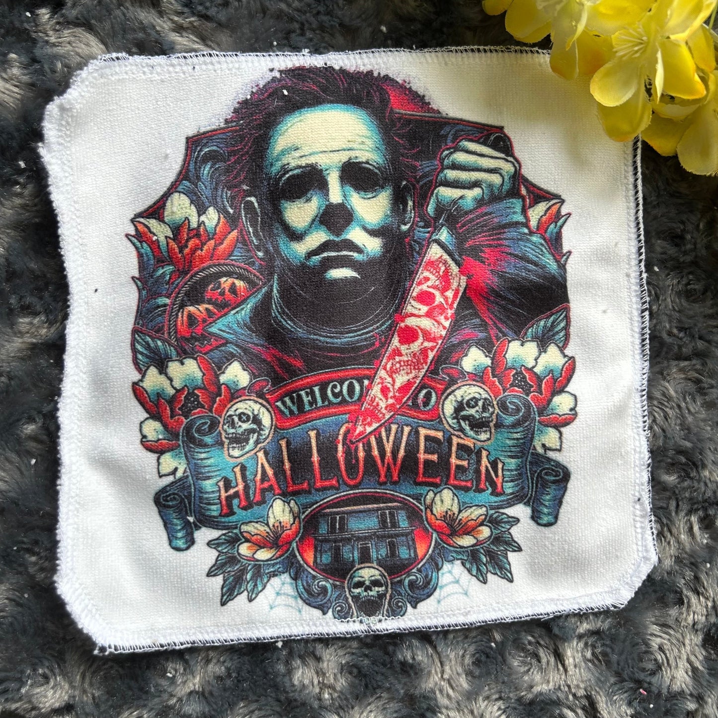 Débarbouillette personnage tueur Halloween