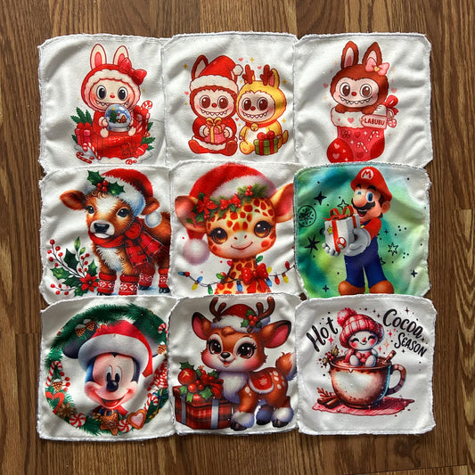 Débarbouillette personnage animaux noel