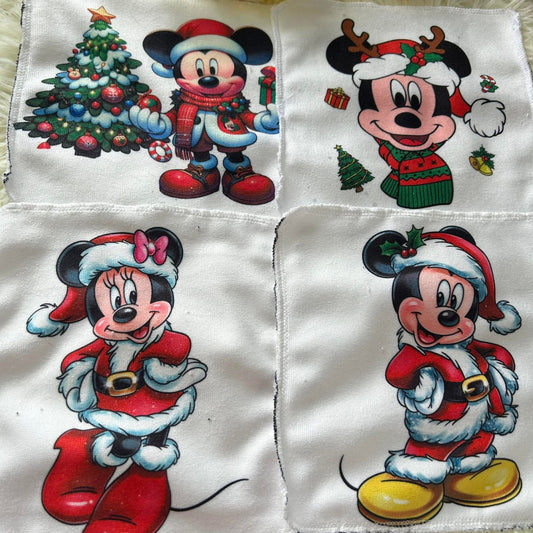 Débarbouillette personnage souris Noël