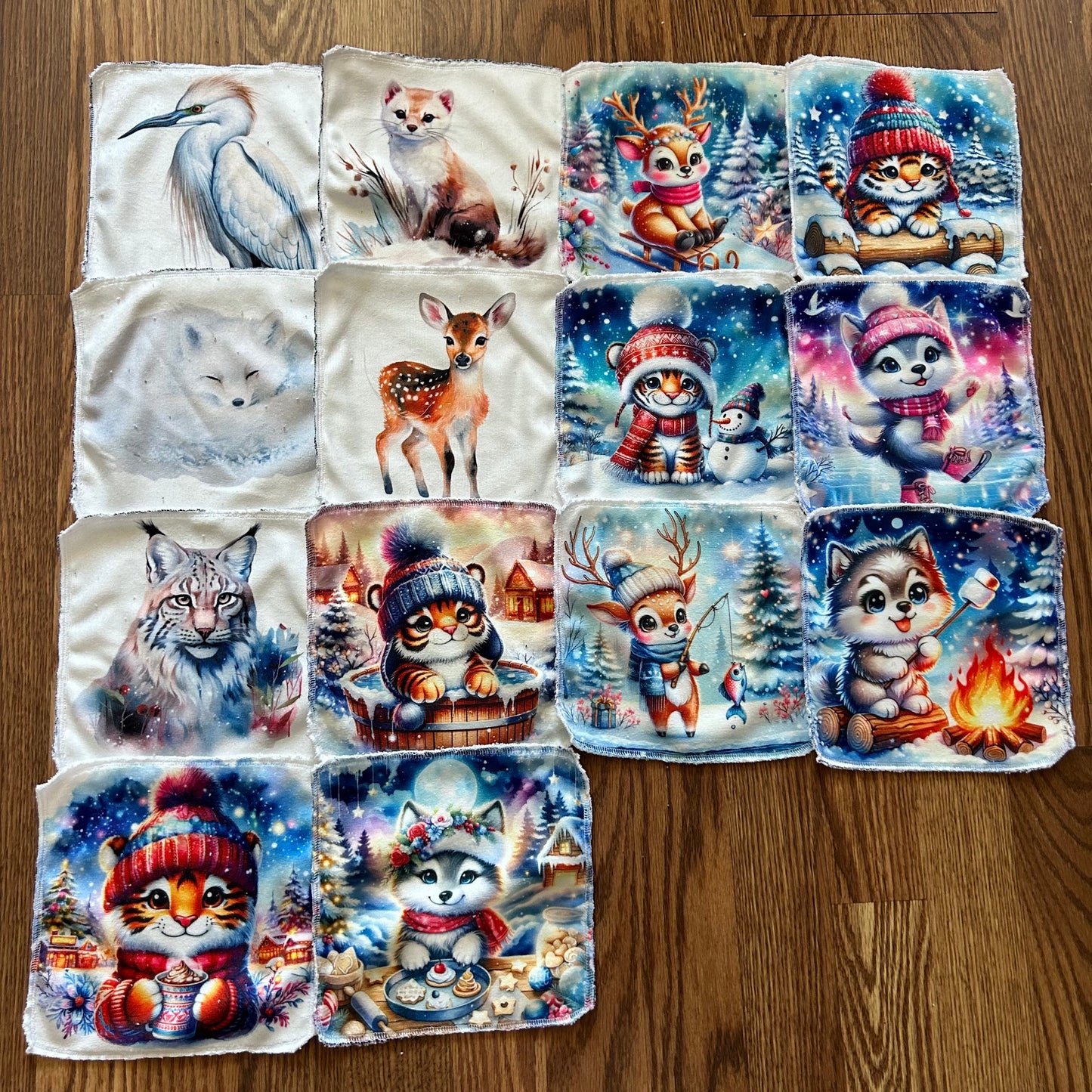 Débarbouillette animaux hivers