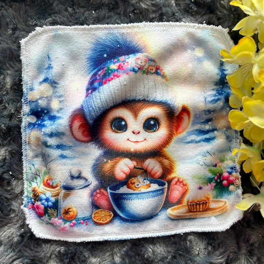 Débarbouillette singe hivers