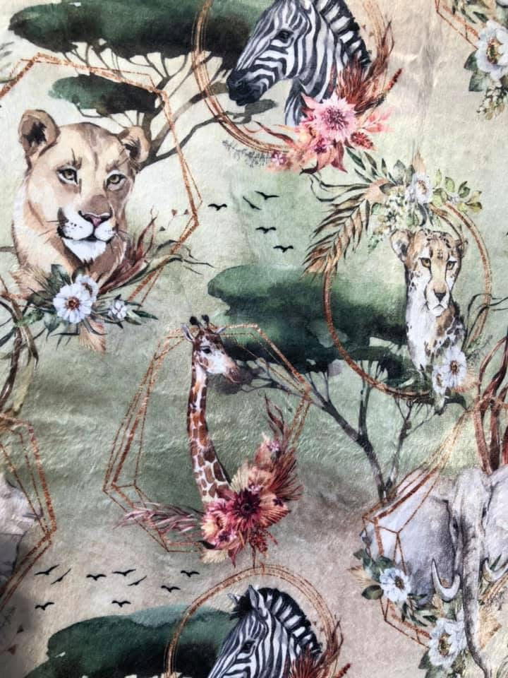 Serviette hygiénique lavable animaux  minky