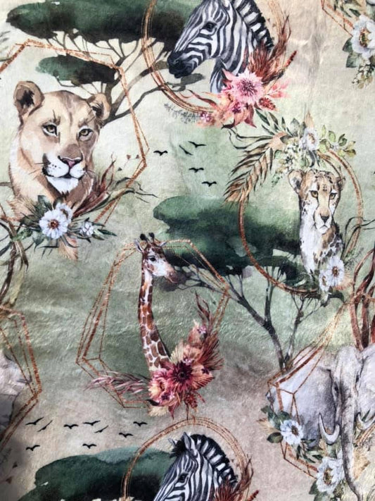 Serviette hygiénique lavable animaux  minky