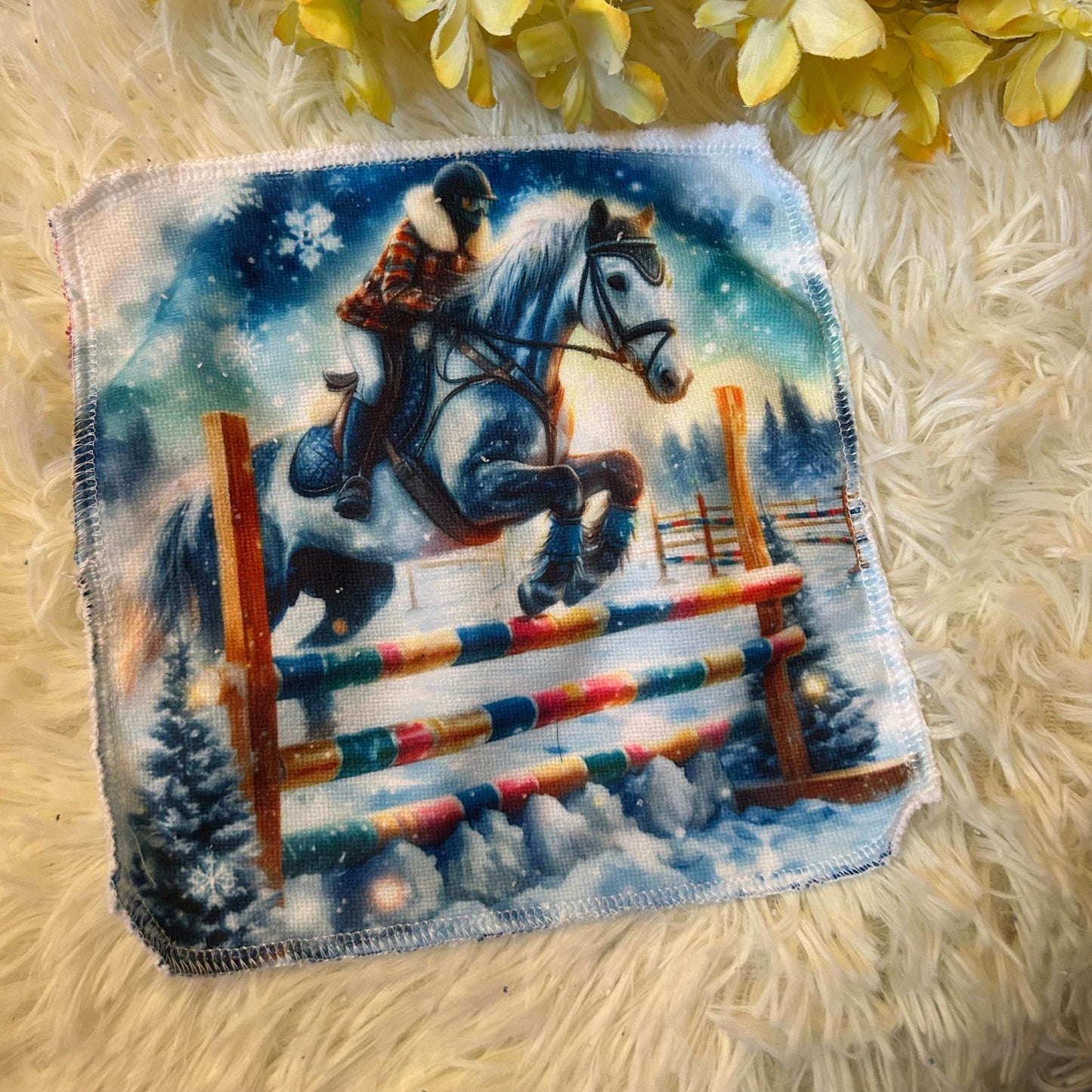 Débarbouillette souris/ herisson / chevaux  hivers
