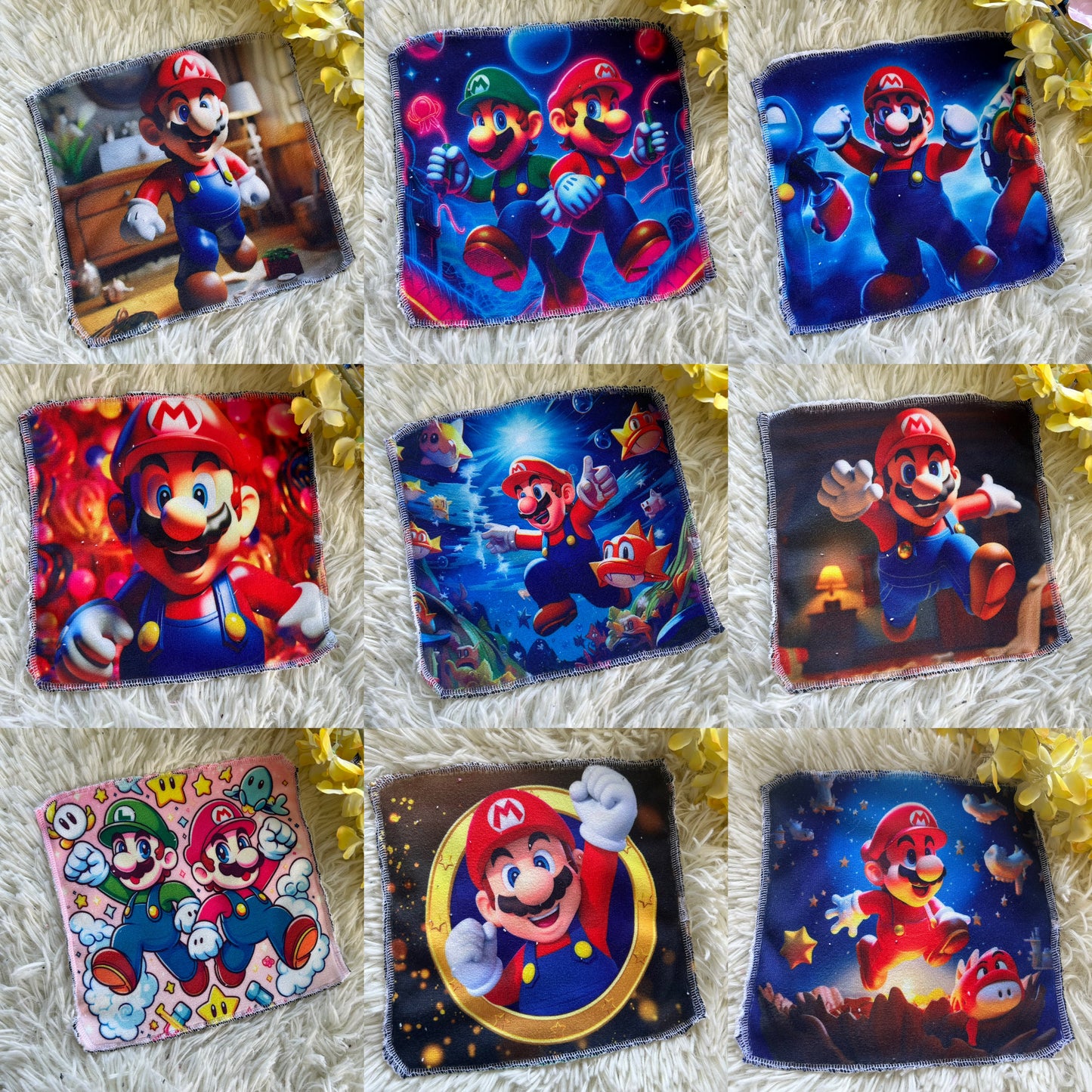Débarbouillette personnage mario jeux video