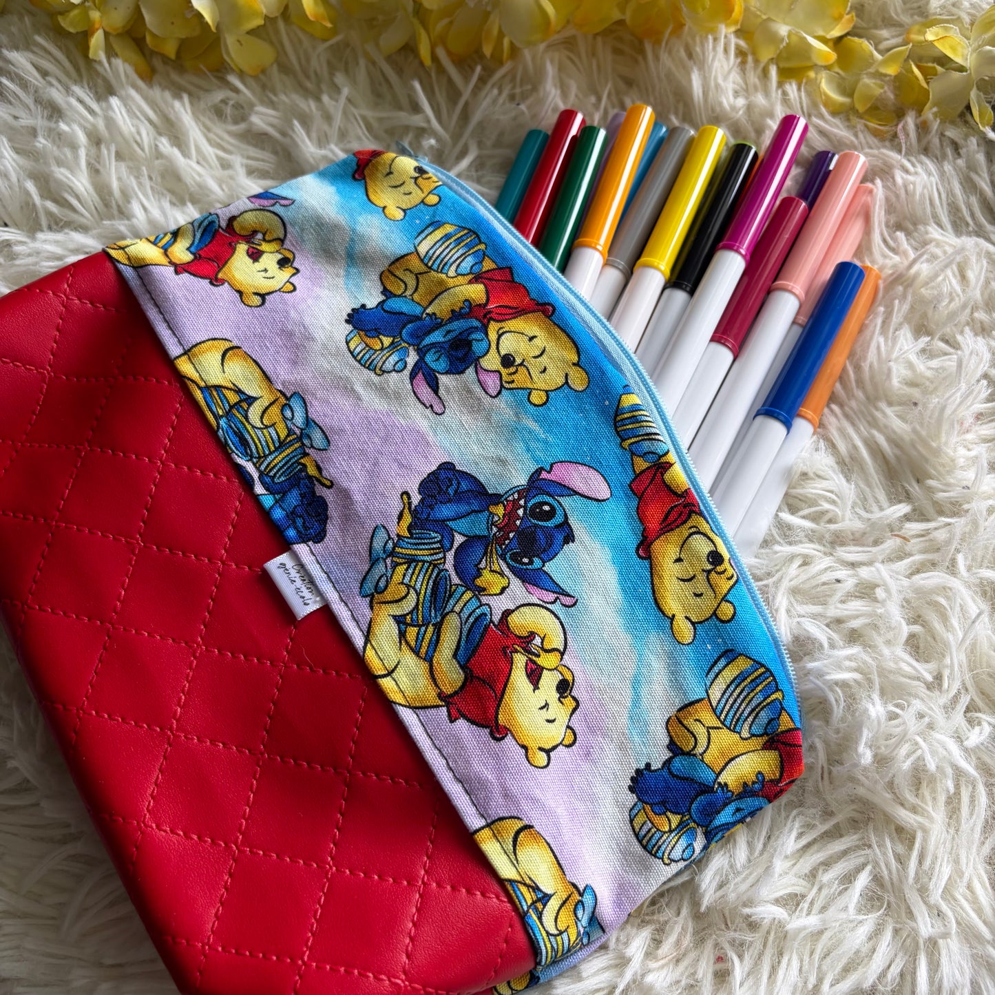 Trousse de crayon / maquillage extraterestre bleu ourson