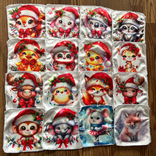 Débarbouillette animaux noel