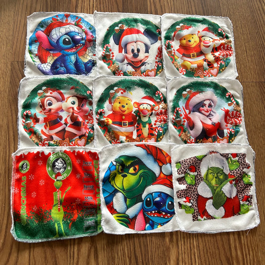 Débarbouillette personnage extraterrestre bleu noel