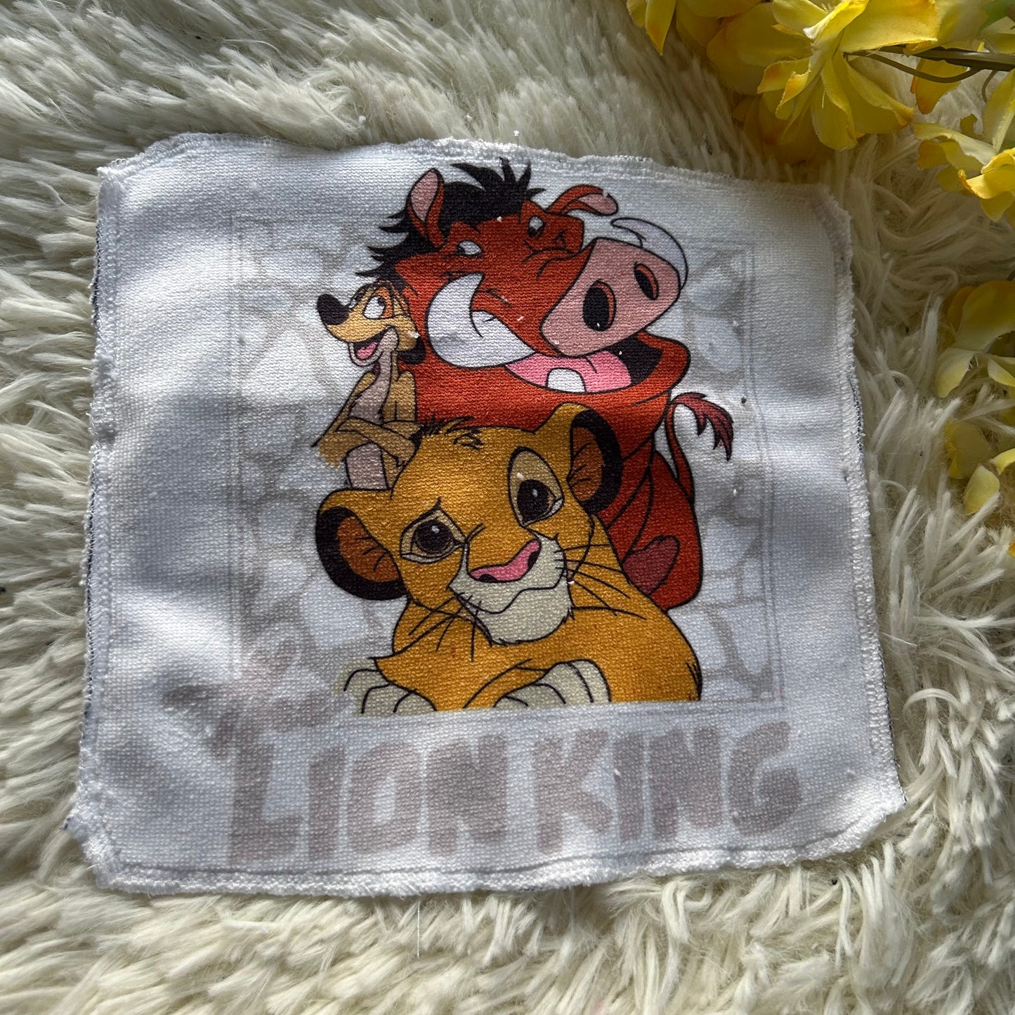 Débarbouillette personnage lion hockey