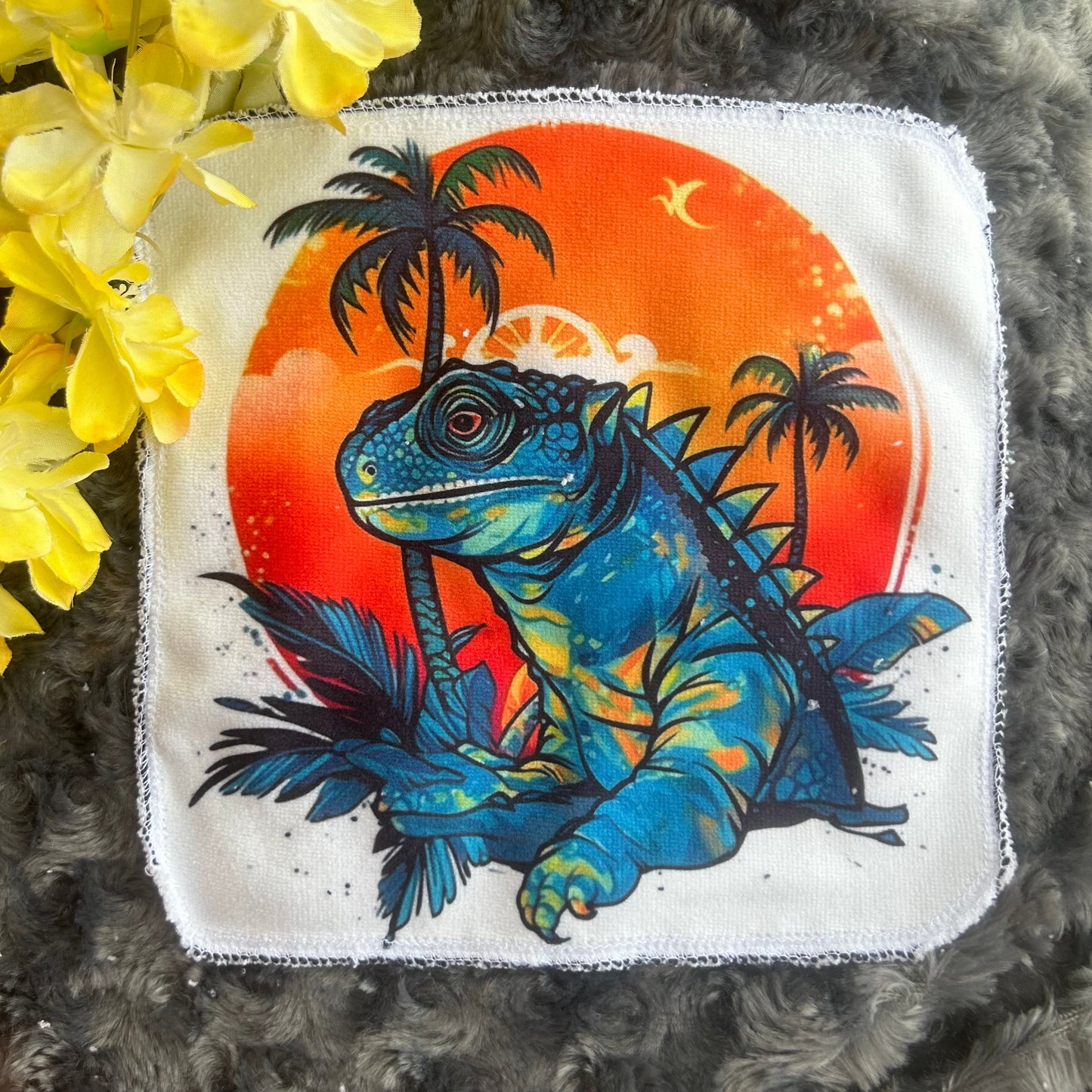 Débarbouillette dragon dino lezard