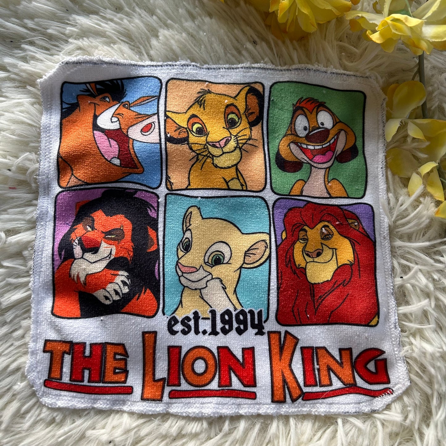 Débarbouillette personnage lion hockey