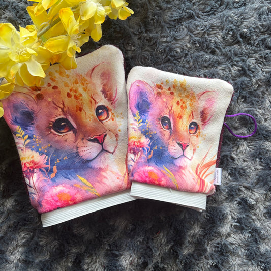 Mitaine de bain princesse leopard