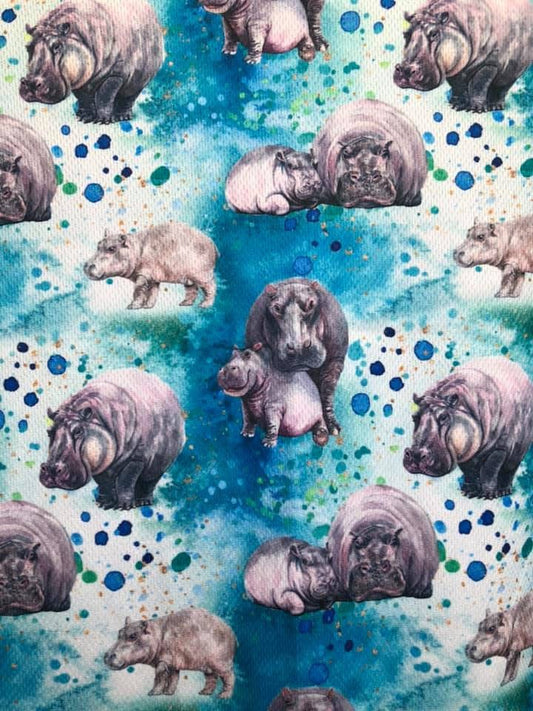 Serviette hygiénique lavable hippopotame awj