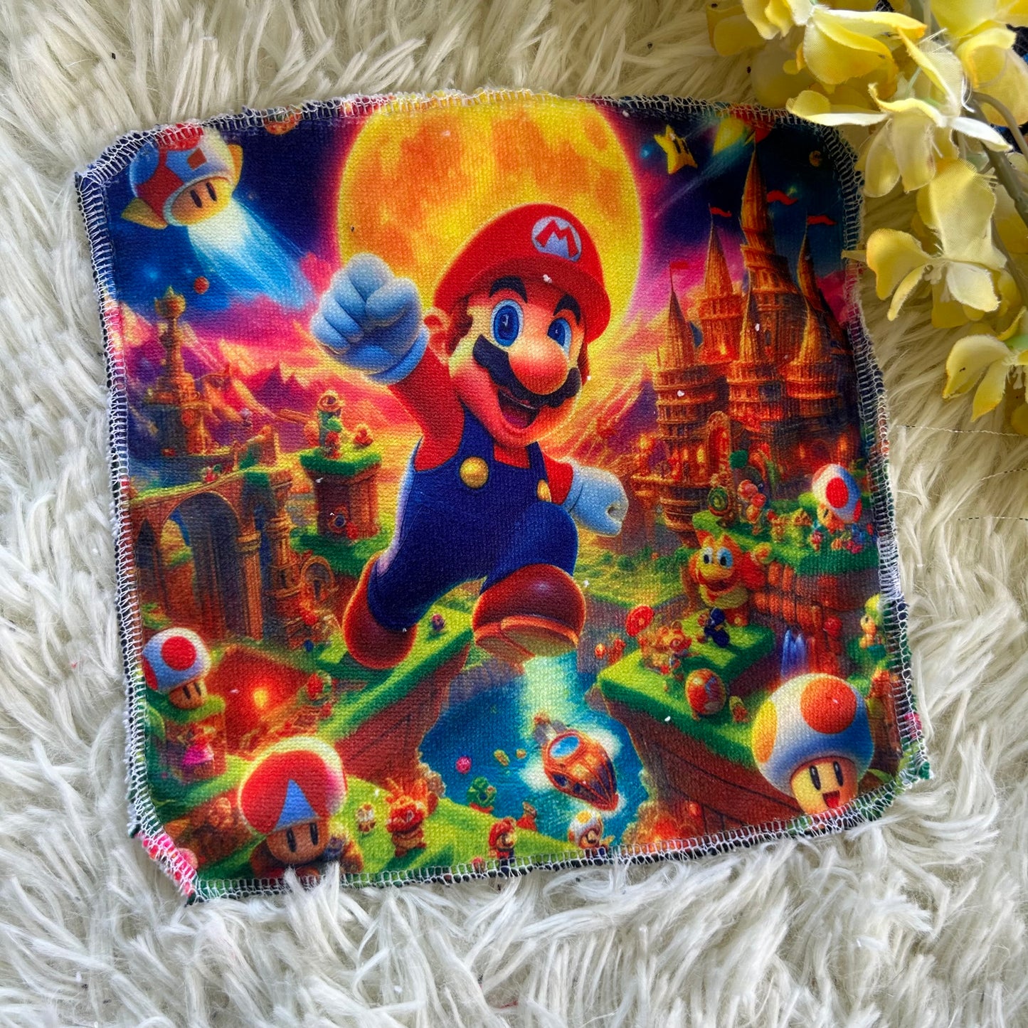 Débarbouillette personnage mario jeux video