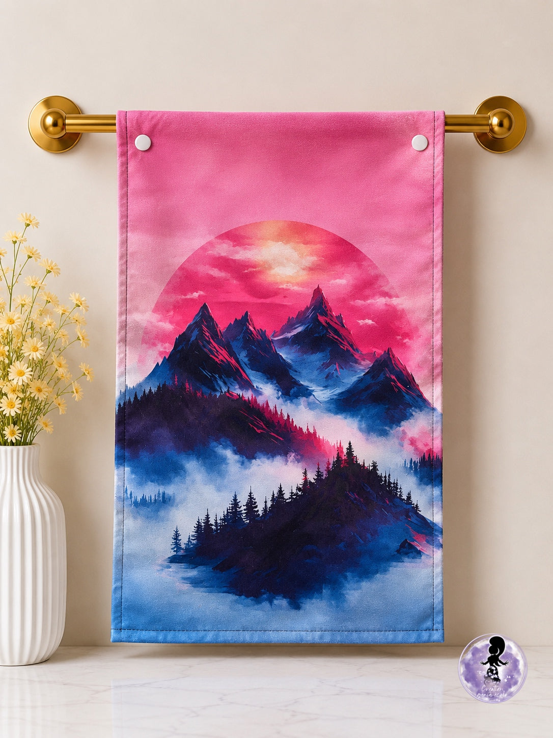 Serviette à main montagne