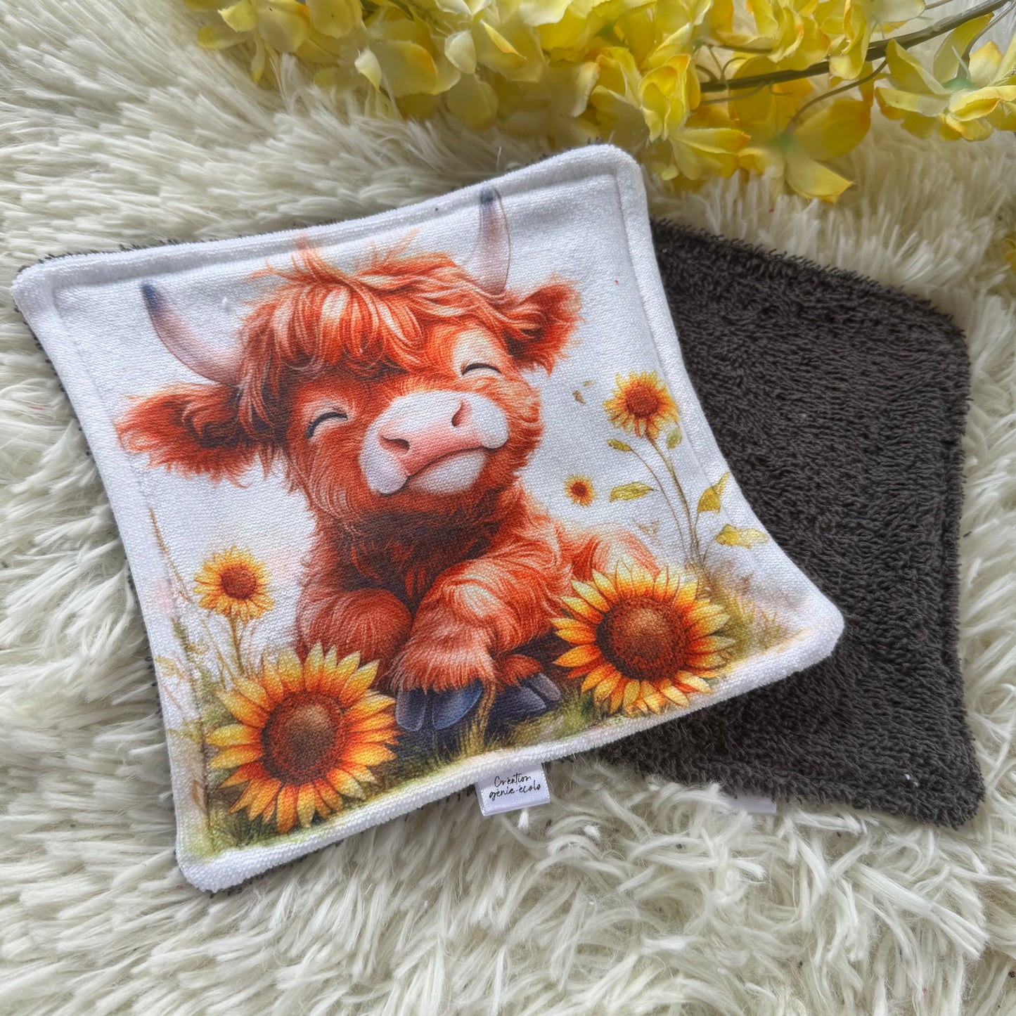 Débarbouillette premium vache