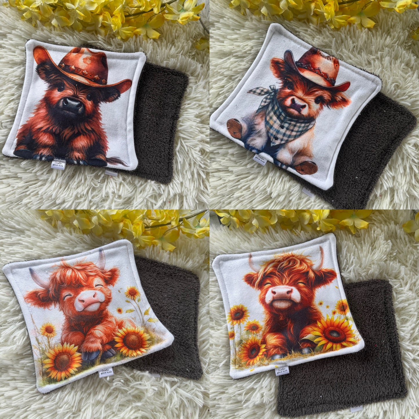 Débarbouillette premium vache