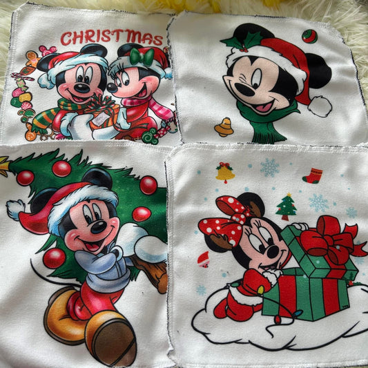 Débarbouillette personnage souris Noël